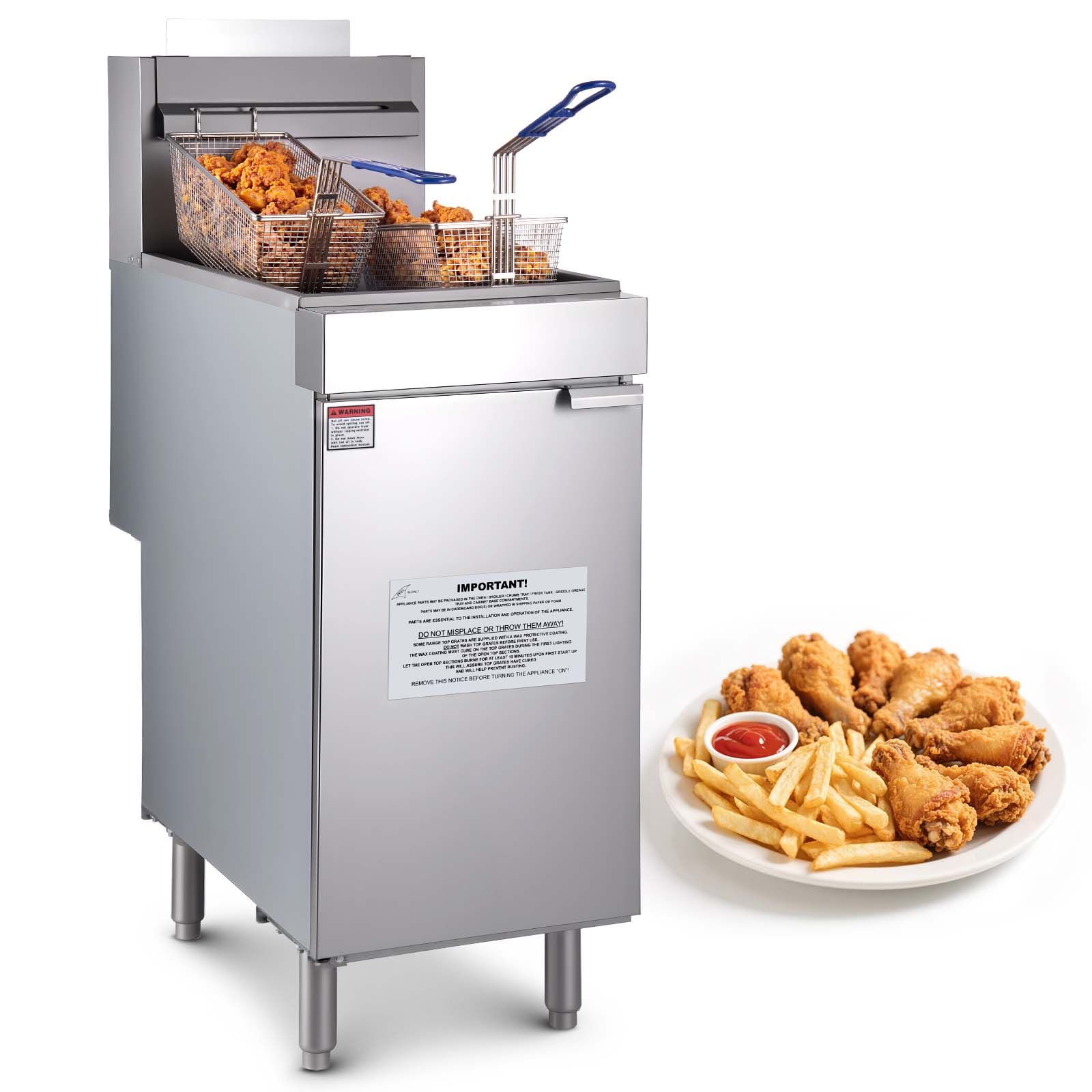 Commercial Gas Deep Fryer Propane - Ticari Fritöz, Restoranlar için 3 Brülörlü