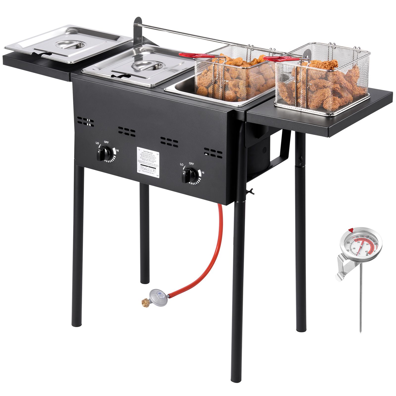 Commercial Gas Deep Fryer Propane - Dış Mekan Propanlı Fritöz, Çift Tanklı