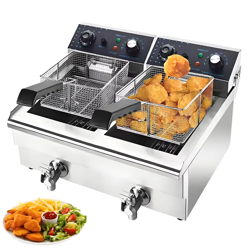 Electric Fryer Commercial 20L - Ticari Elektrikli Fritöz 20L Çift Tanklı