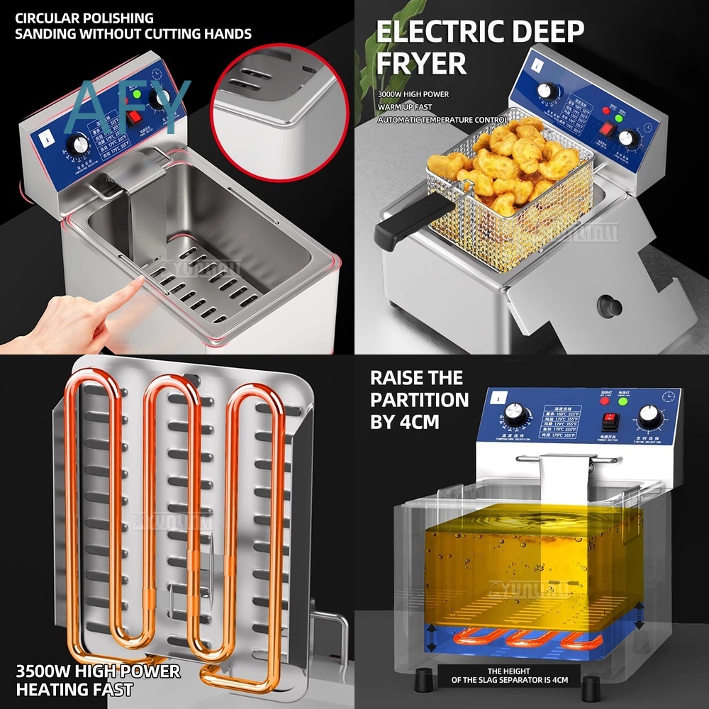 Electric Fryer Commercial 20L - Çift Silindirli Elektrikli Fritöz 20L Ev