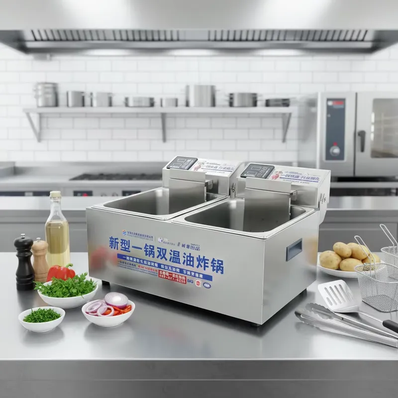 Commercial Deep Fryer Double Tank 12L - 2026 Yeni, Yüksek Kaliteli, Ticari Elektrikli