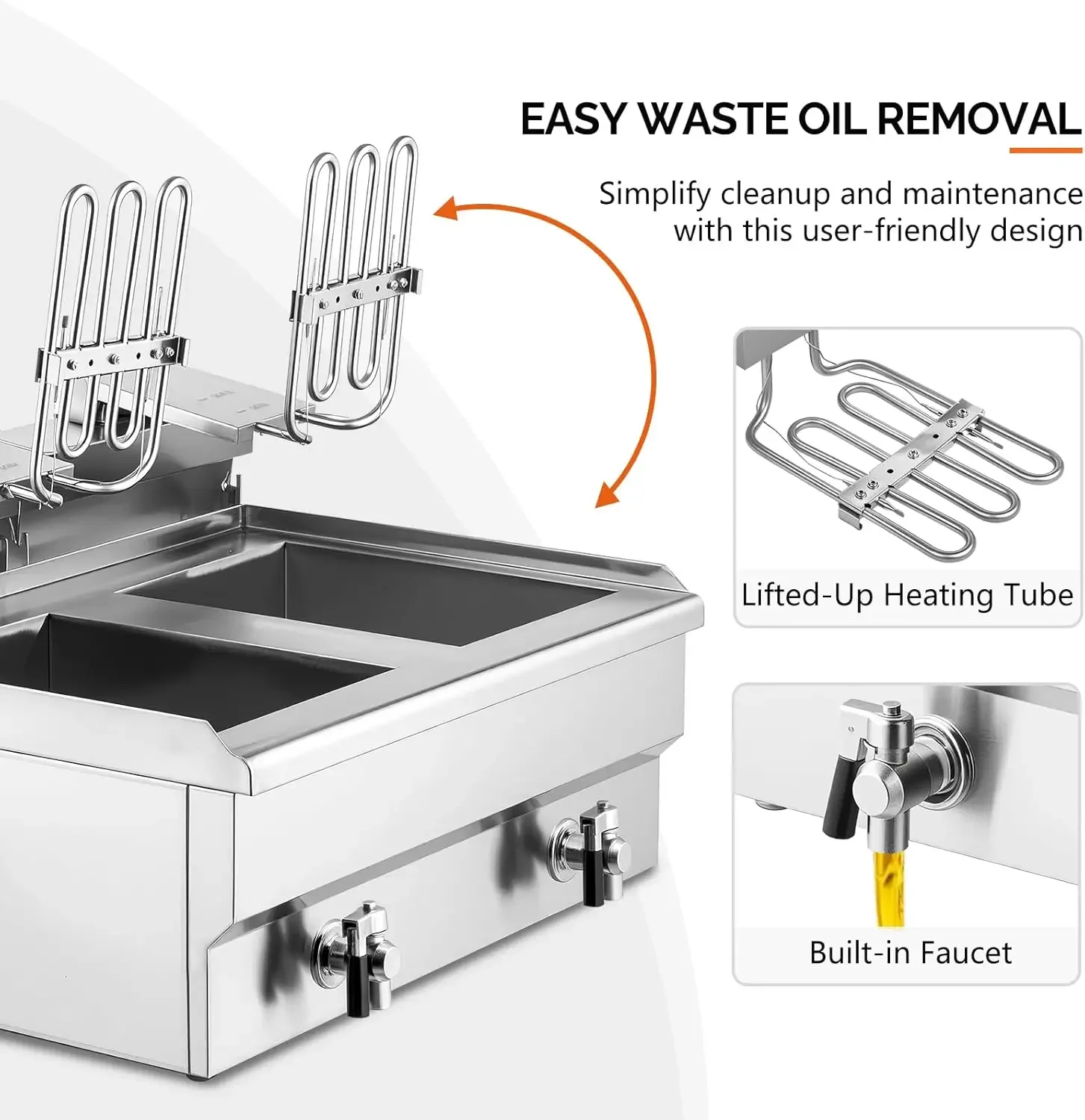 Countertop Deep Fryer With Timer - Elektrikli Çift Tanklı Tezgah Üstü Fritöz,