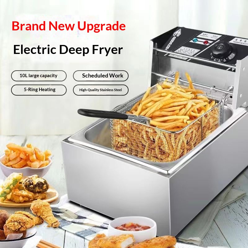 Electric Fryer Commercial 20L - 10L/20L/22L Ultra Kalın Paslanmaz Çelik Ticari