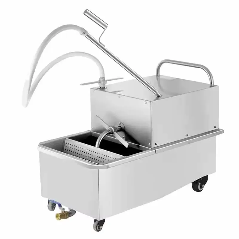 Fryer Oil Filtration Machine - YWM Sertifikalı Ticari 48L Paslanmaz Çelik