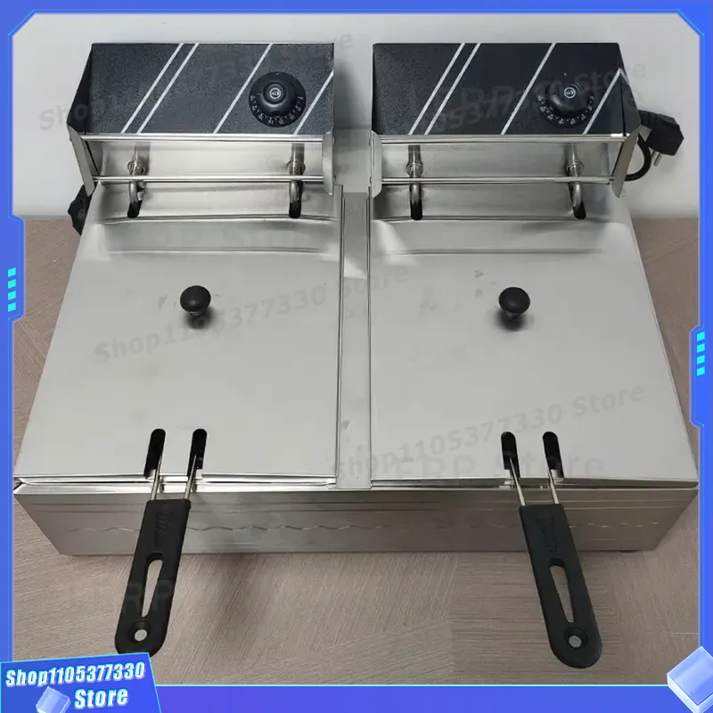 Commercial Deep Fryer Double Tank 12L - Ticari 12L Çift Tanklı Elektrikli Fritöz