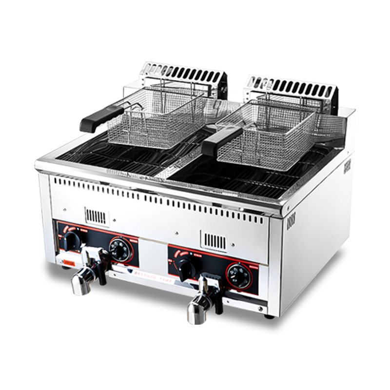 Commercial Gas Deep Fryer Propane - Mutfak Profesyonel Fritöz Çift Hazneli Gazlı