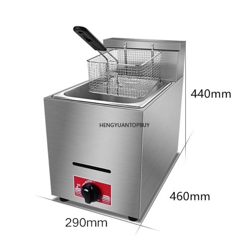 Commercial Gas Deep Fryer Propane - 8L Sepetli ve Kapaklı Ticari LPG