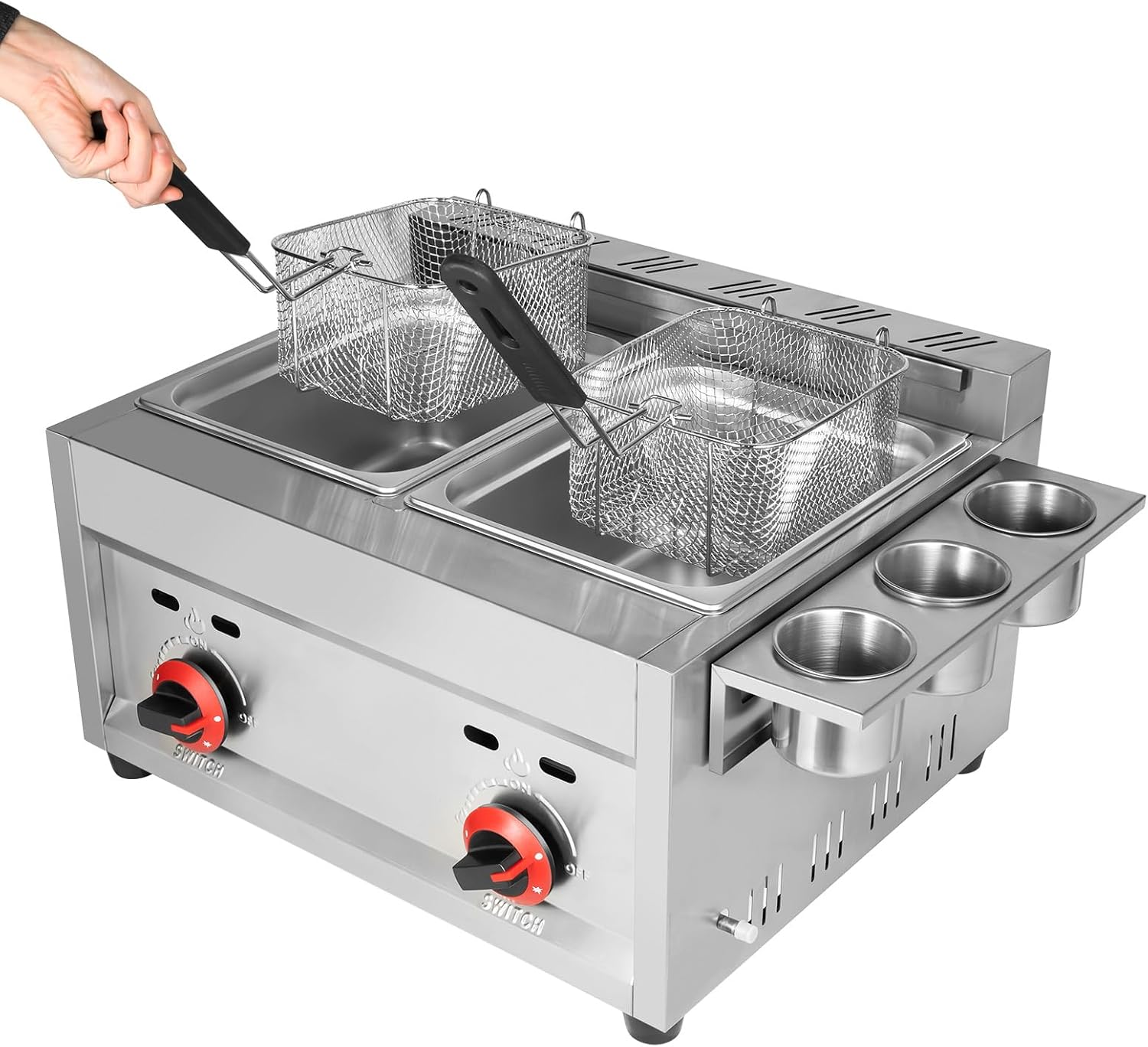 Ticari Gazlı Fritöz 12L Tezgah - Commercial Deep Fryer Double Tank 12L incelemesi ve fiyatı
