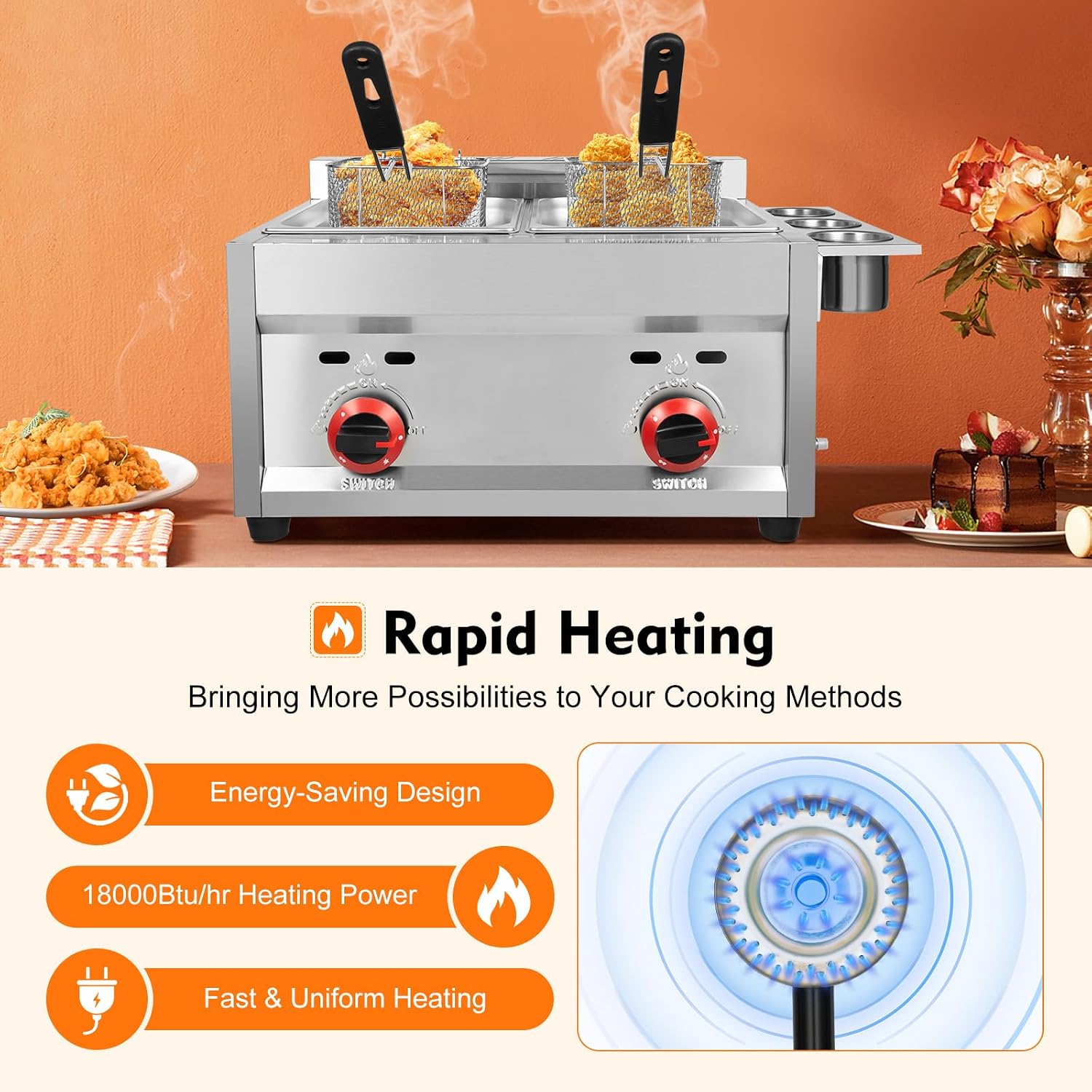 Ticari Gazlı Fritöz 12L Tezgah - Commercial Deep Fryer Double Tank 12L incelemesi ve fiyatı