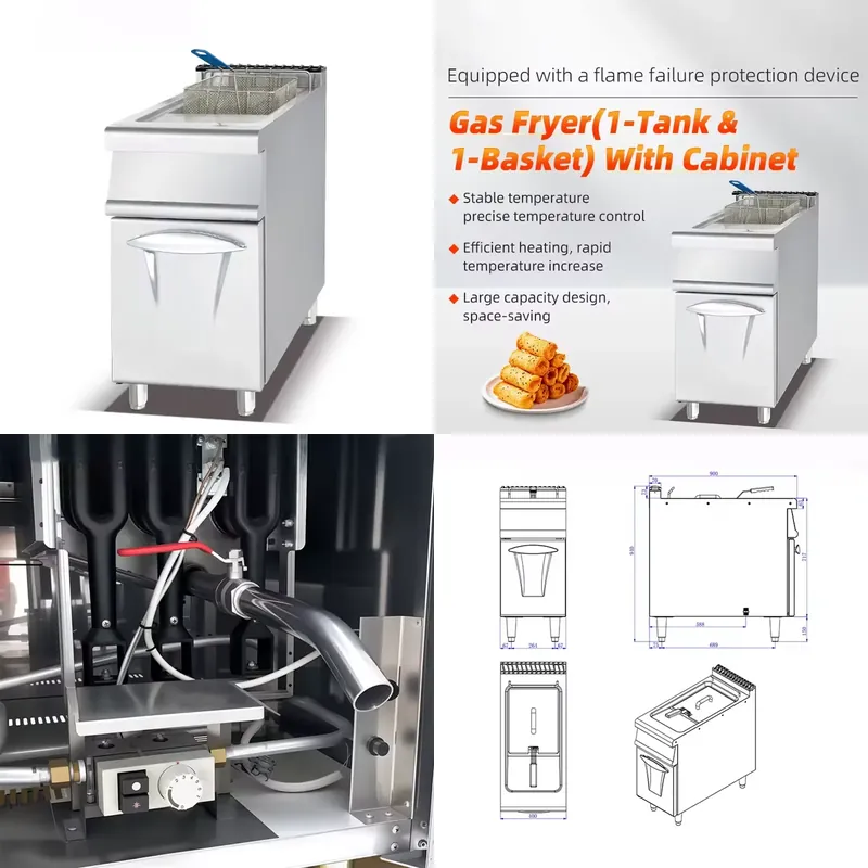 Restoran Mutfakları İçin Dolap - Commercial Gas Deep Fryer Propane incelemesi ve fiyatı