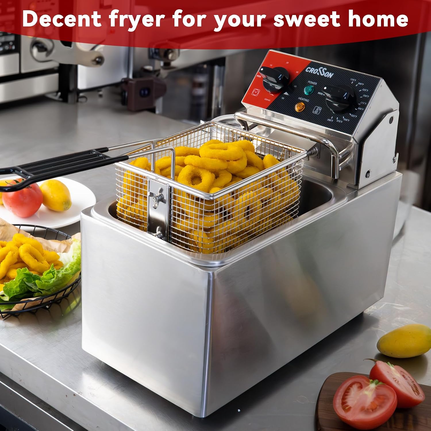 10Lbs Elektrikli Tezgah Üstü F - Countertop Deep Fryer With Timer incelemesi ve fiyatı