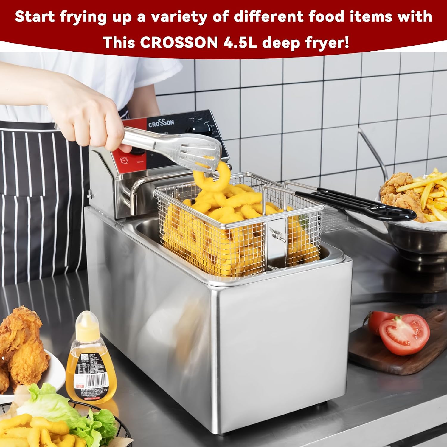 10Lbs Elektrikli Tezgah Üstü F - Countertop Deep Fryer With Timer incelemesi ve fiyatı