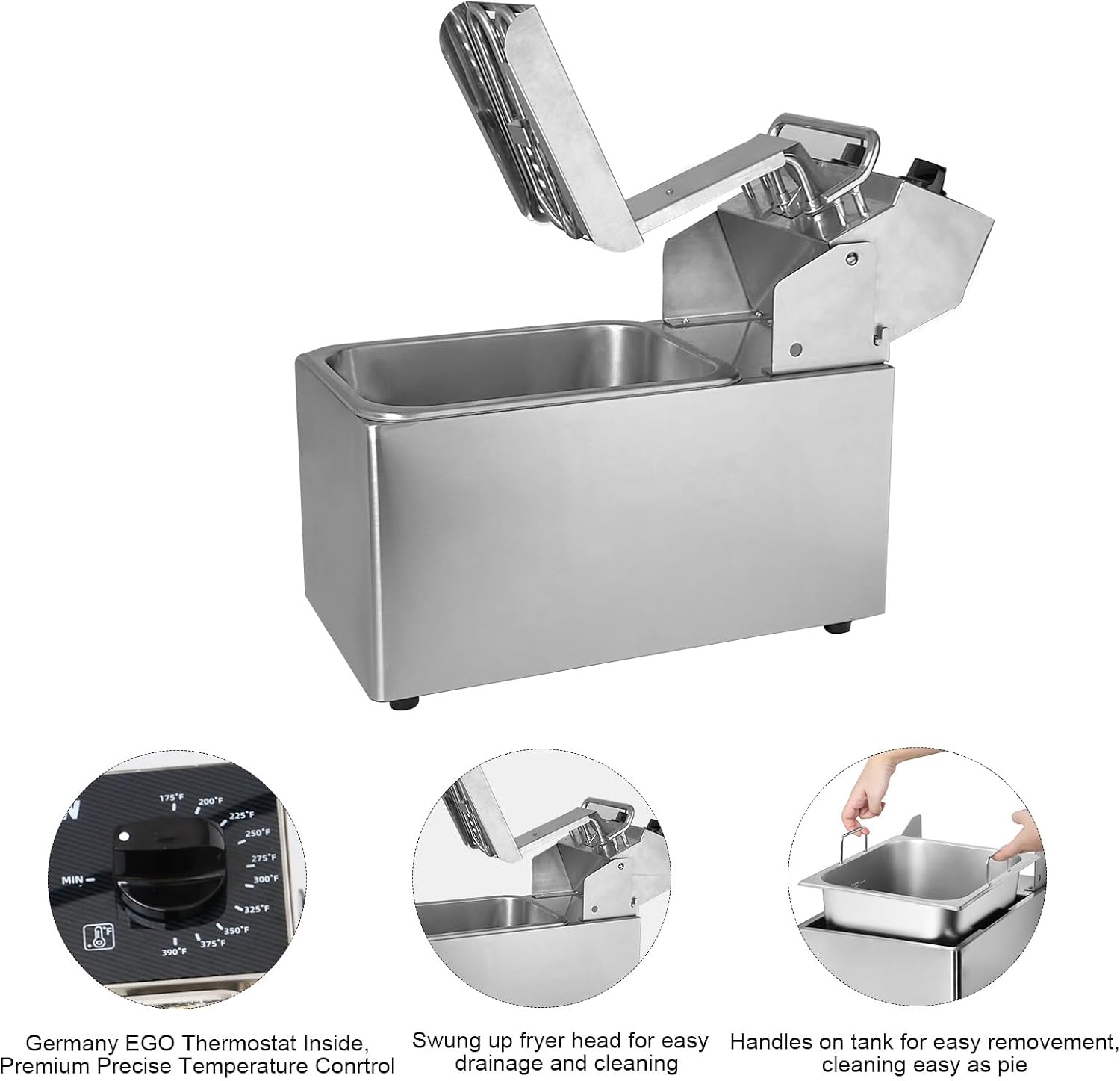10Lbs Elektrikli Tezgah Üstü F - Countertop Deep Fryer With Timer incelemesi ve fiyatı