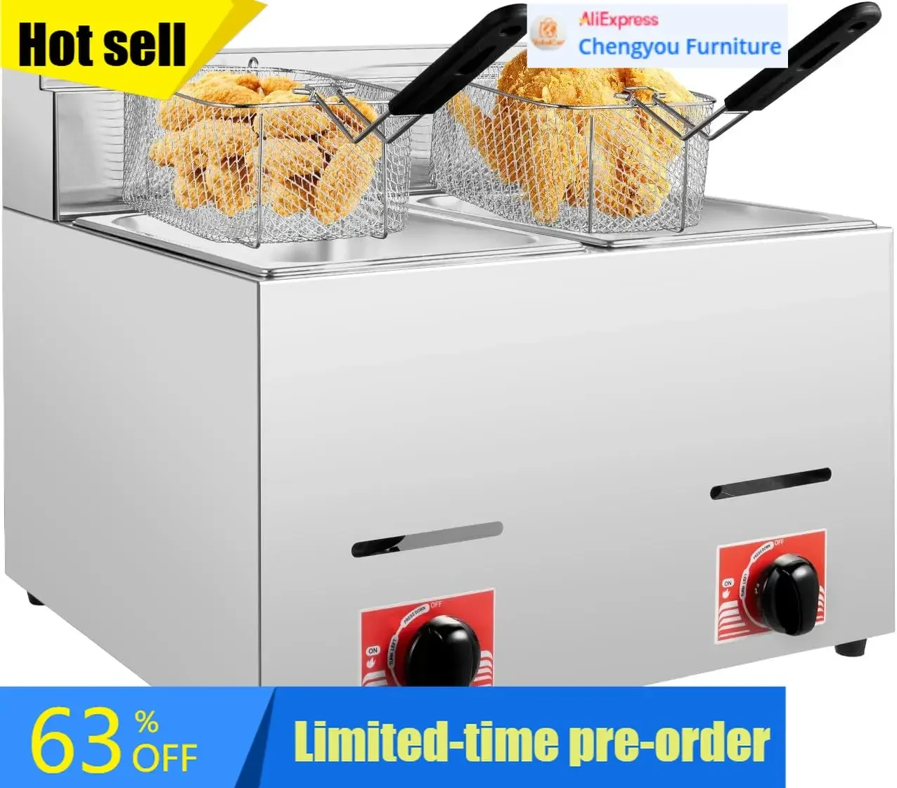 Ticari Gazlı Derin Fritöz, Tez - Commercial Gas Deep Fryer Propane incelemesi ve fiyatı