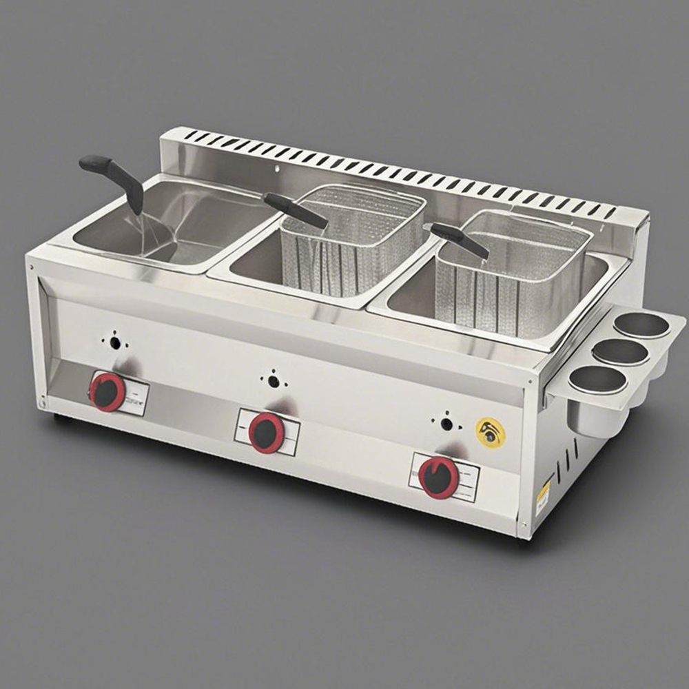 Propan Gazlı Fritöz Üç Tanklı  - Commercial Gas Deep Fryer Propane incelemesi ve fiyatı
