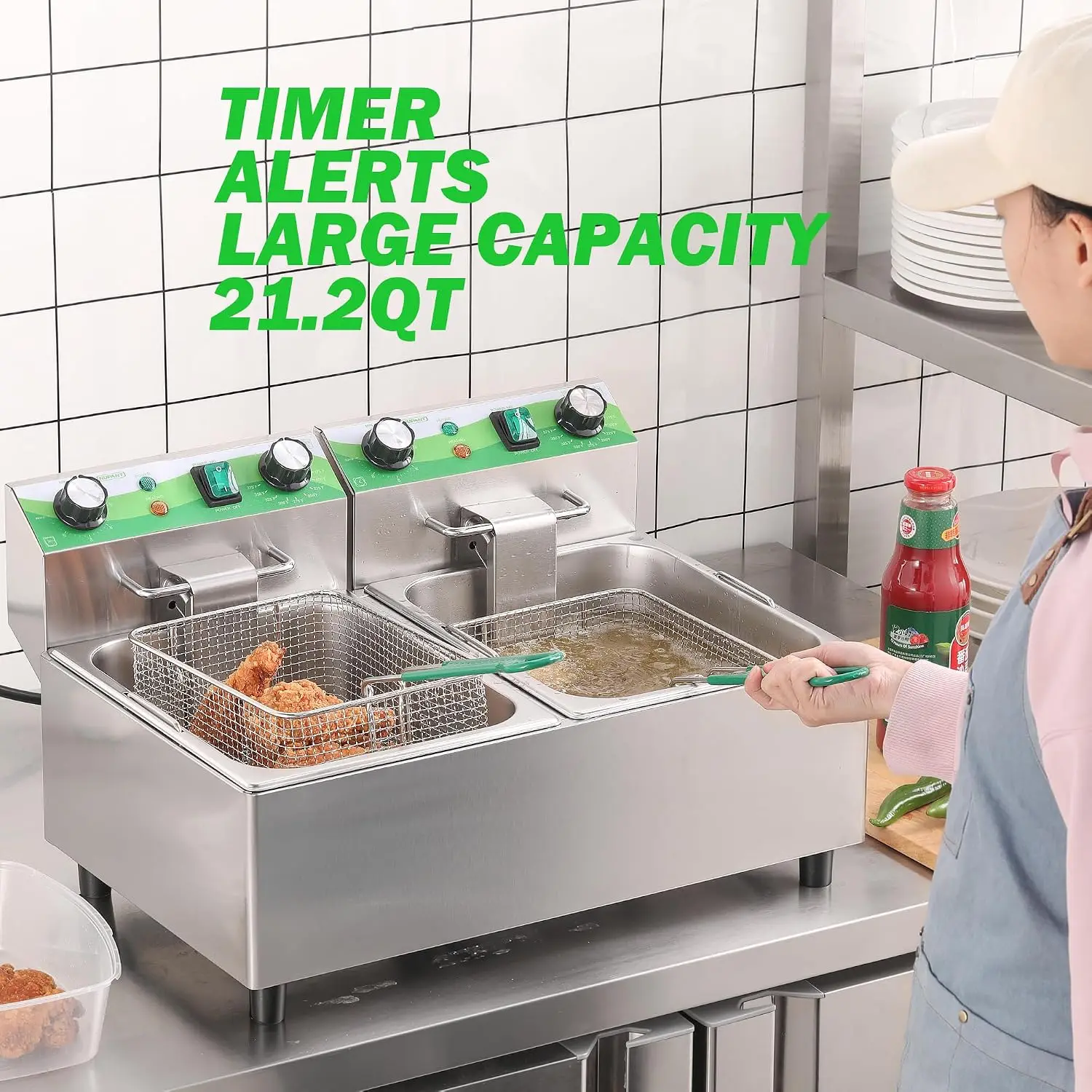 20L/21.2QT Ticari Derin Fritöz - Countertop Deep Fryer With Timer incelemesi ve fiyatı