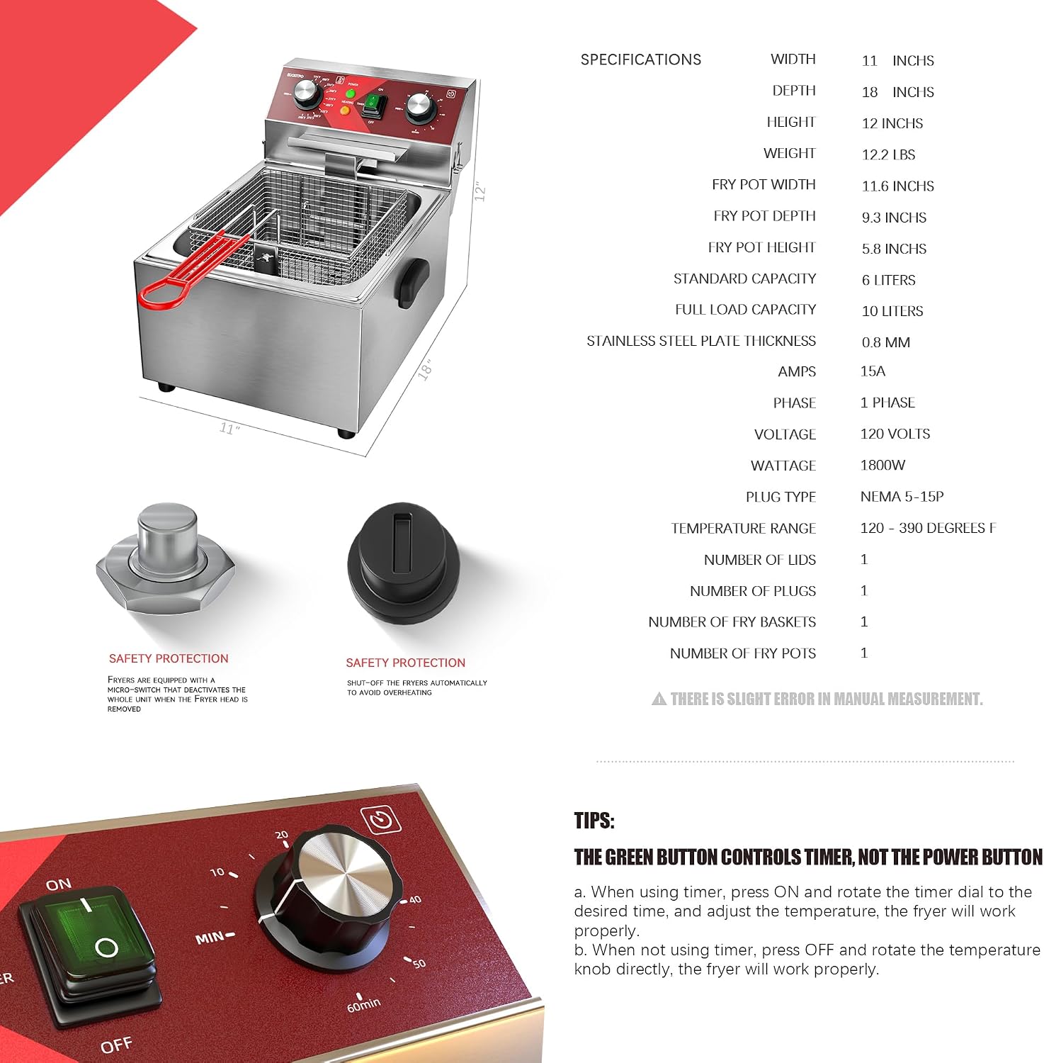 Elektrikli Derin Fritöz Tek Ta - Countertop Deep Fryer With Timer incelemesi ve fiyatı