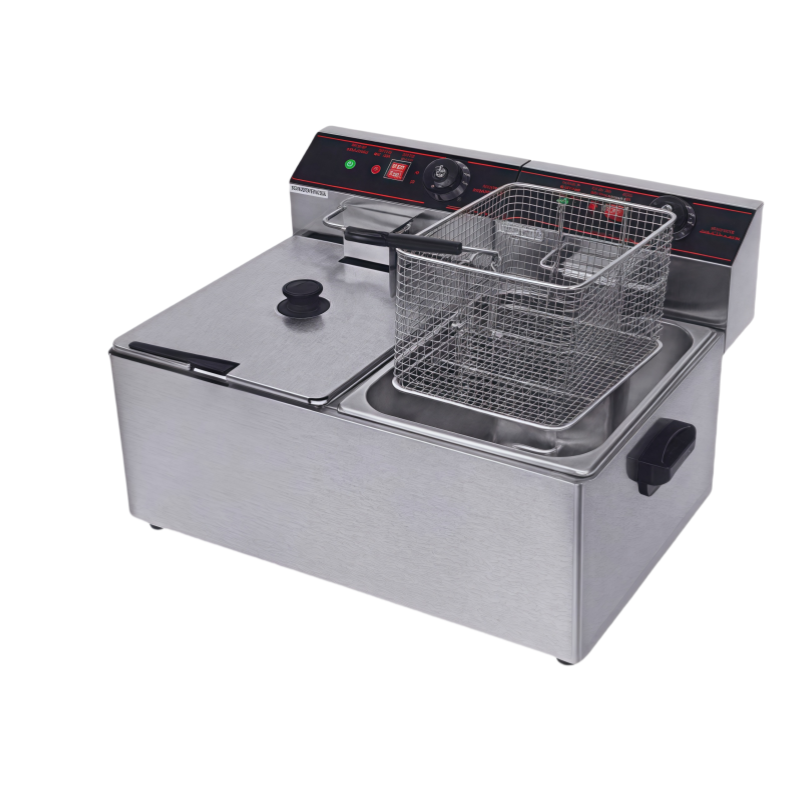 CE Sertifikalı 6L 8L 12L 16L Ç - Commercial Deep Fryer Double Tank 12L incelemesi ve fiyatı