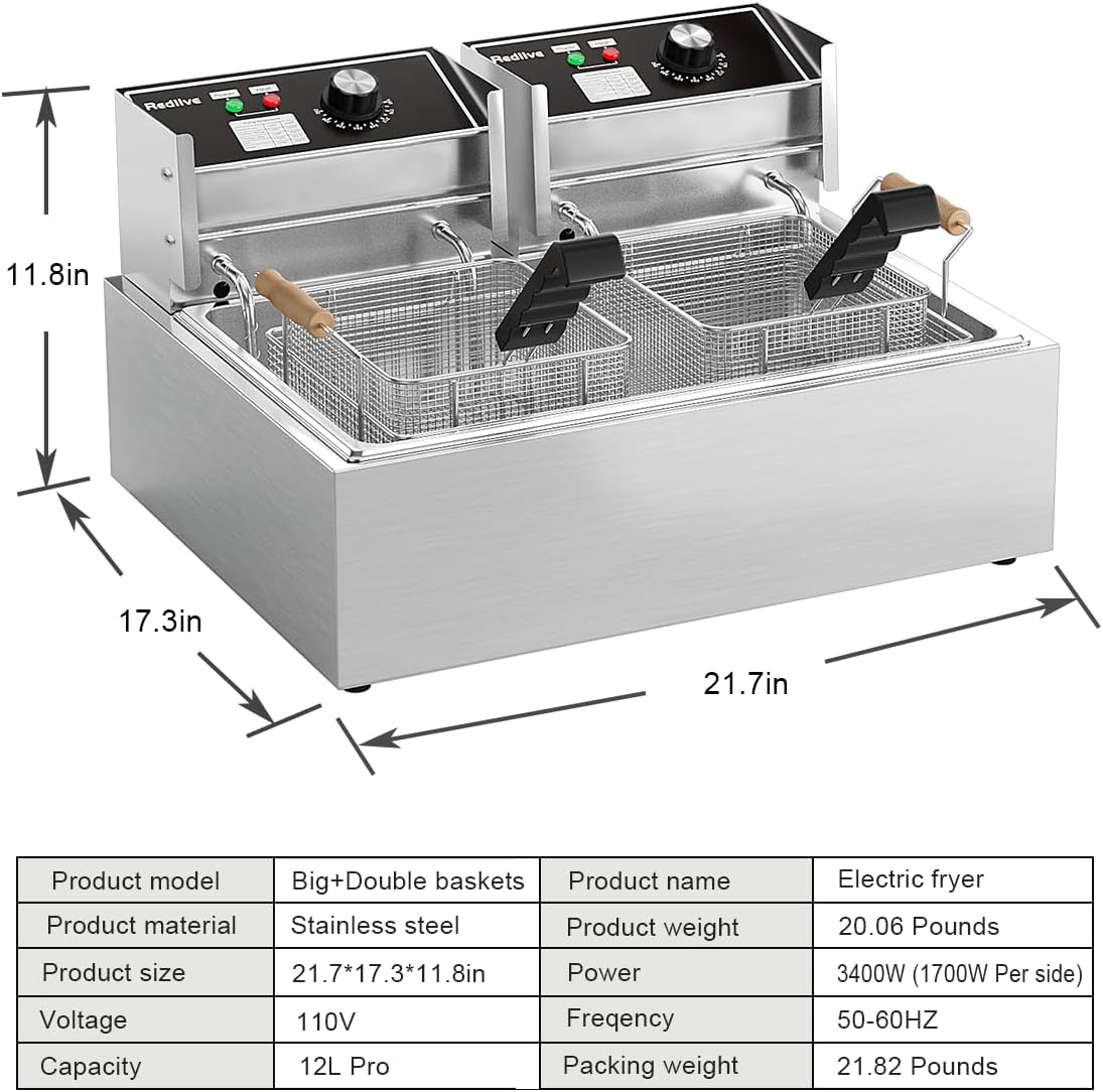 Ticari 22.6L/24QT Paslanmaz Çe - Fryer Basket Commercial Stainless incelemesi ve fiyatı