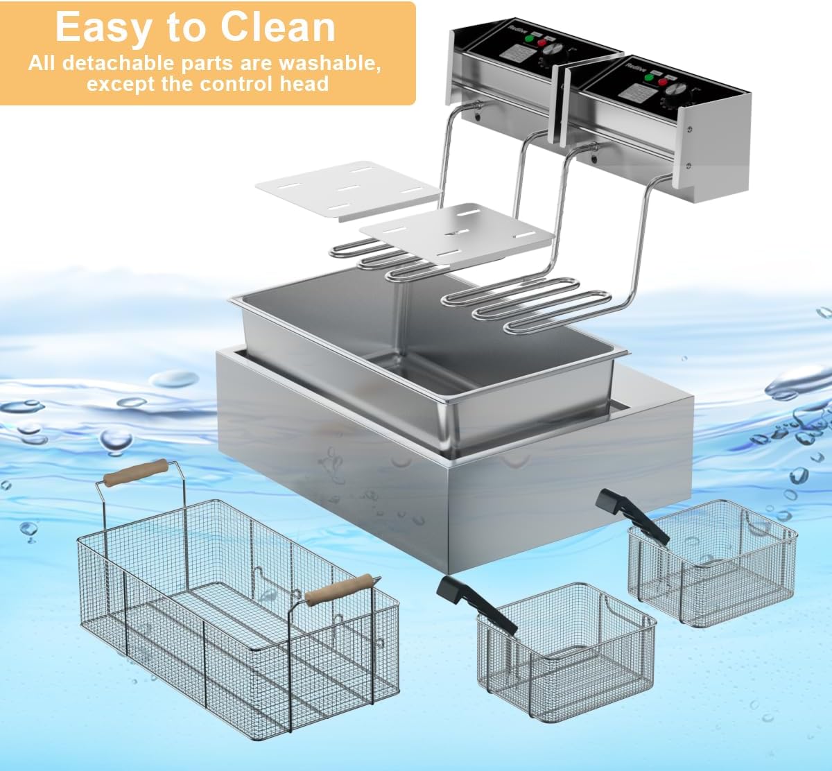 Ticari 22.6L/24QT Paslanmaz Çe - Fryer Basket Commercial Stainless incelemesi ve fiyatı