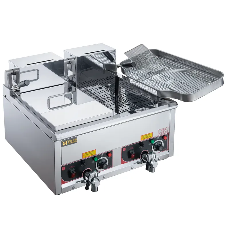12 Litrelik, Çift Hazneli, Pas - Commercial Deep Fryer Double Tank 12L incelemesi ve fiyatı