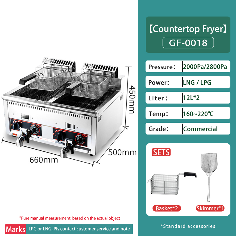 Mutfak Profesyonel Fritöz Çift - Commercial Gas Deep Fryer Propane incelemesi ve fiyatı