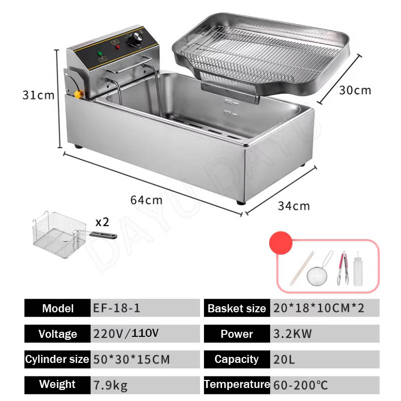 Ticari Elektrikli Mutfak Ekipm - Electric Fryer Commercial 20L incelemesi ve fiyatı