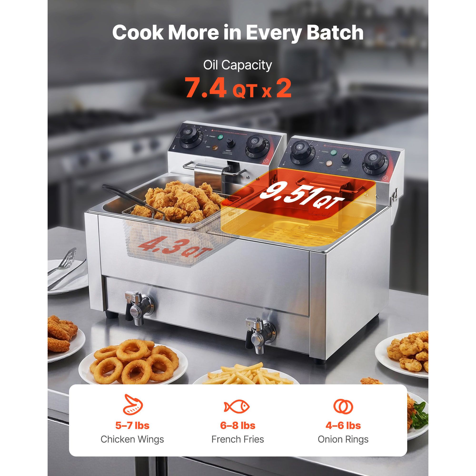 Ticari Elektrikli Fritöz 3500W - Countertop Deep Fryer With Timer incelemesi ve fiyatı